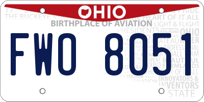 OH license plate FWO8051