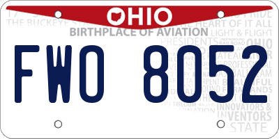 OH license plate FWO8052