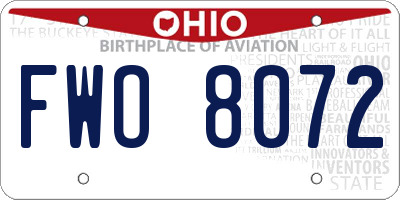 OH license plate FWO8072