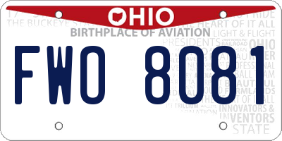 OH license plate FWO8081