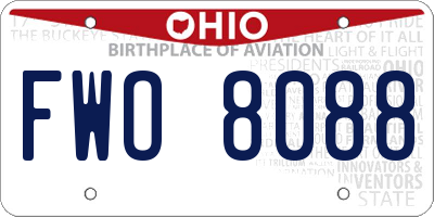 OH license plate FWO8088