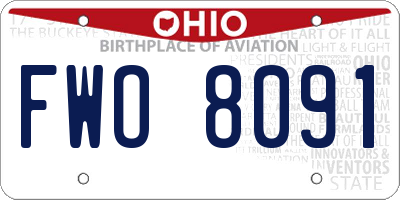 OH license plate FWO8091