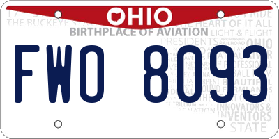 OH license plate FWO8093