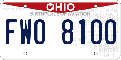 OH license plate FWO8100
