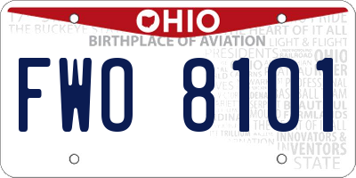 OH license plate FWO8101