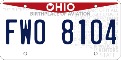 OH license plate FWO8104