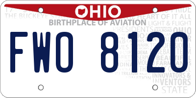 OH license plate FWO8120