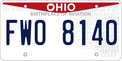 OH license plate FWO8140