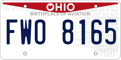 OH license plate FWO8165