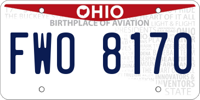 OH license plate FWO8170