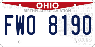OH license plate FWO8190