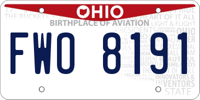 OH license plate FWO8191