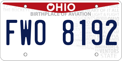 OH license plate FWO8192