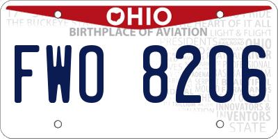 OH license plate FWO8206
