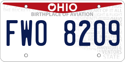 OH license plate FWO8209