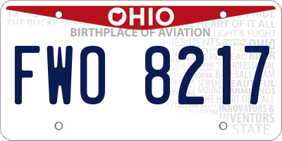 OH license plate FWO8217