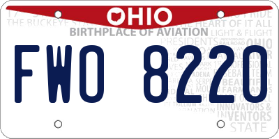 OH license plate FWO8220