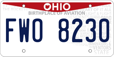 OH license plate FWO8230
