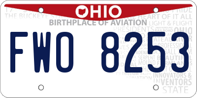 OH license plate FWO8253