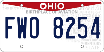 OH license plate FWO8254