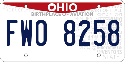 OH license plate FWO8258
