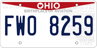OH license plate FWO8259