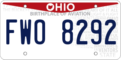 OH license plate FWO8292