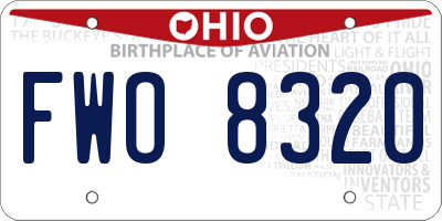 OH license plate FWO8320