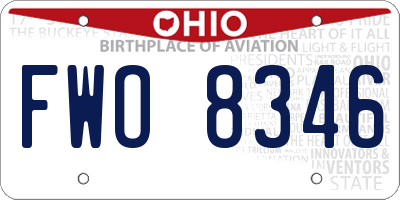 OH license plate FWO8346