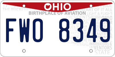 OH license plate FWO8349