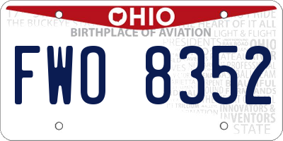 OH license plate FWO8352