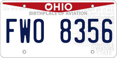 OH license plate FWO8356