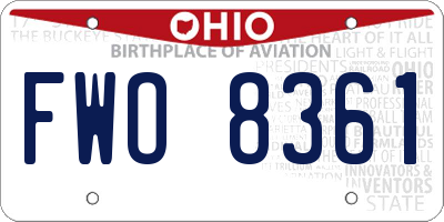 OH license plate FWO8361