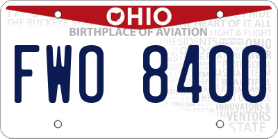 OH license plate FWO8400