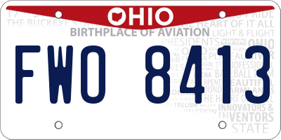 OH license plate FWO8413