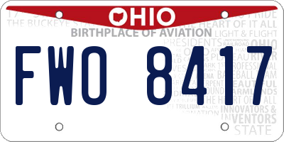 OH license plate FWO8417