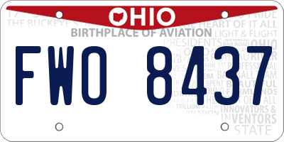 OH license plate FWO8437