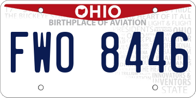 OH license plate FWO8446