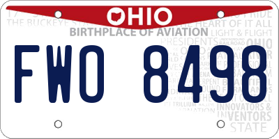 OH license plate FWO8498