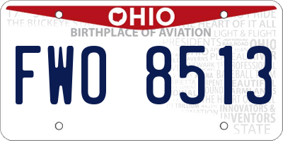 OH license plate FWO8513