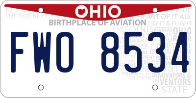 OH license plate FWO8534
