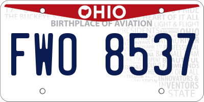 OH license plate FWO8537