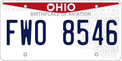 OH license plate FWO8546