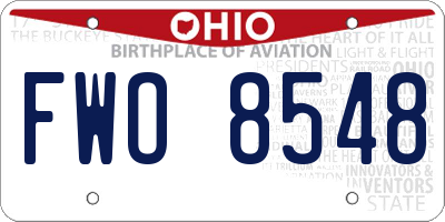 OH license plate FWO8548