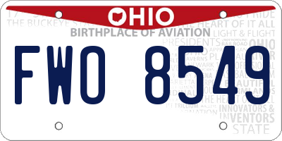 OH license plate FWO8549