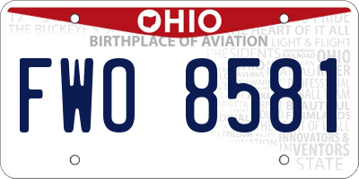 OH license plate FWO8581