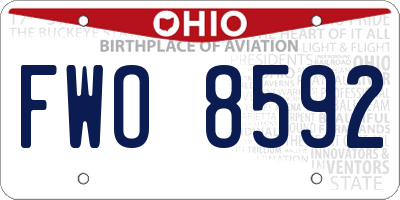 OH license plate FWO8592