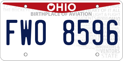 OH license plate FWO8596