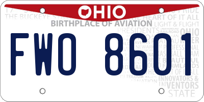 OH license plate FWO8601