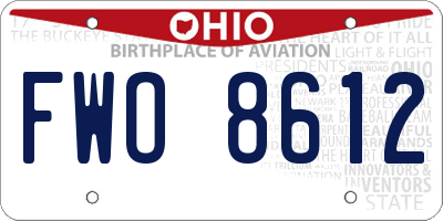 OH license plate FWO8612